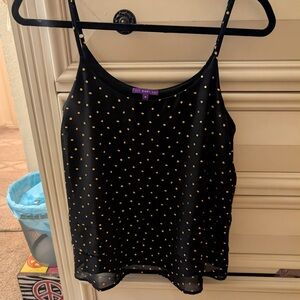 West Kei Black Camisole with Gold Dots